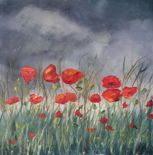 Poppies on a Grey Day
